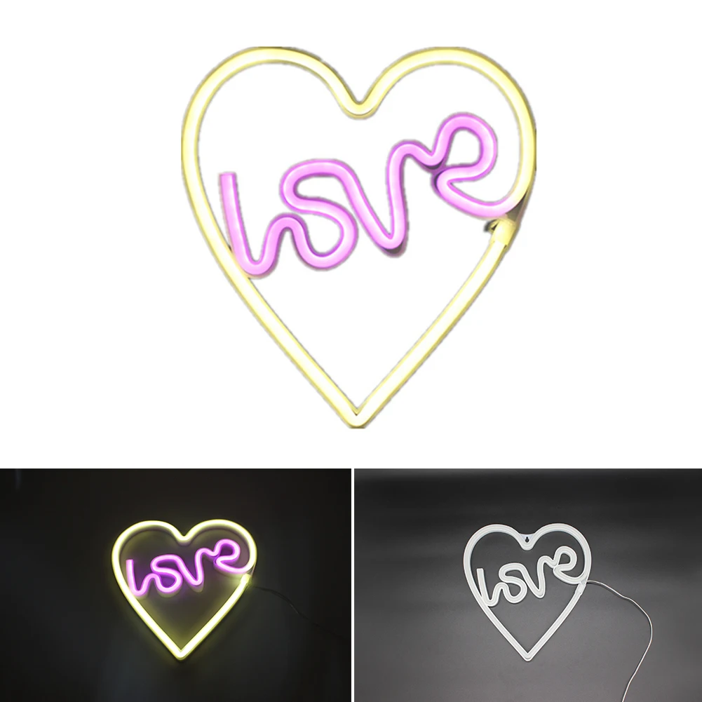 

Coffee Bar Led Neon Sign Engagement Lamp Valentine's Day Crafts Decorative Light Home Love Ornament Wall Room Heart Shape Mural