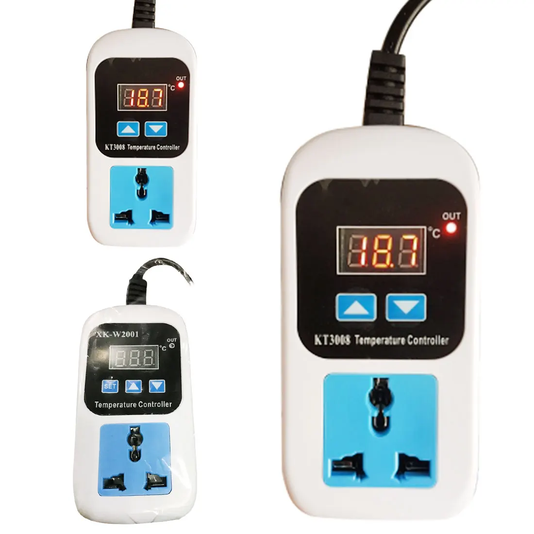 

-50~110C Digital Thermostat Regulator Temperature Controller Microcomputer Socket Outlet AC110-220V + NTC Sensor KT3008 KT3009A