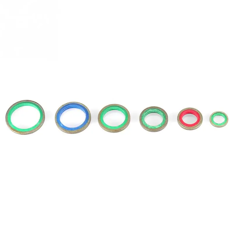 

100Pcs Oil Ring Screw Gaskets 6\8\10\12\14\16mm Metal Rubber Sealing Gasket Plug Set Assortment Kit gasket silicone New Arrival