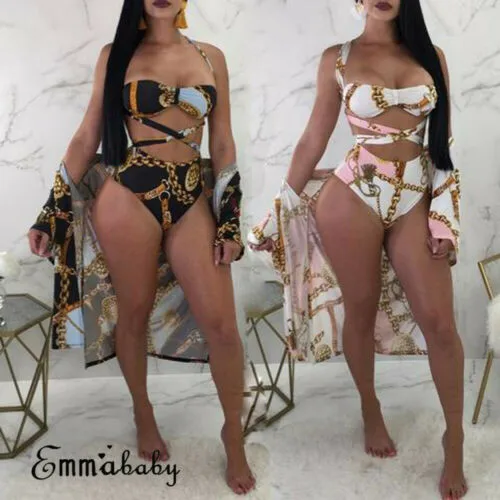 

Womens Padded Push-up Bra Bikini Set Swimsuit One Piece Summer Bandage New Summer Bathing Summer Swimwear Beachwear
