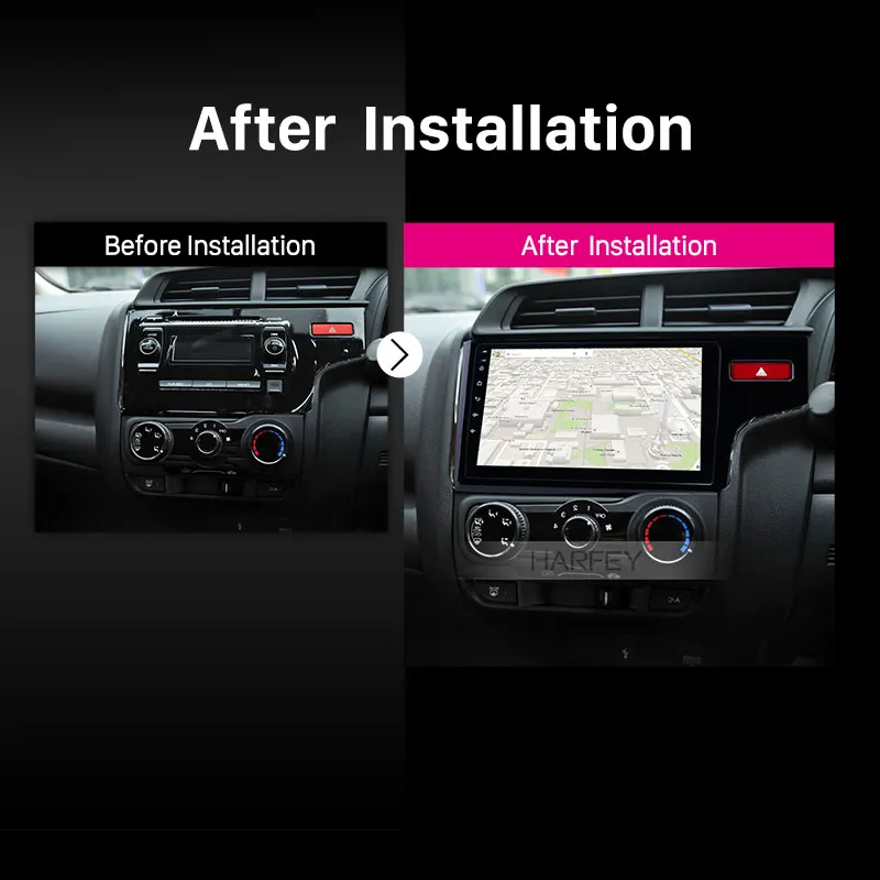 Top Harfey 10.1" Android 9.0/8.1 2 Din GPS Car Radio For 2014 2015 HONDA JAZZ FIT (RHD) Head Unit Touchscreen Multimedia Player 5