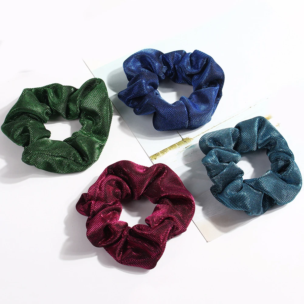 Fashion Bright Silk Elastic Hair Ties For Girls Solid Color Shiny Satin Hairbands Scrunchies Women's Hair Rope Rings Hair Holder