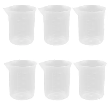 

100 ml laboratory test plastic graduated measuring cup cup container 6 pcs
