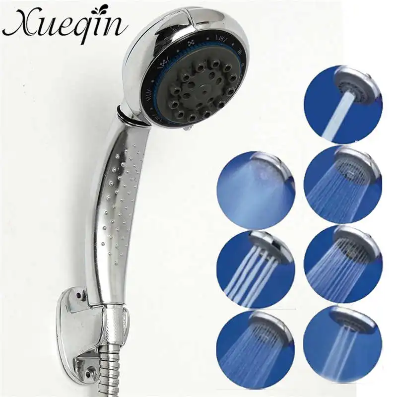 

Xueqin Water saving Shower Heads High Pressure 7 Mode Functions Handheld ABS with chrome Showerhead Bathroom Fixture