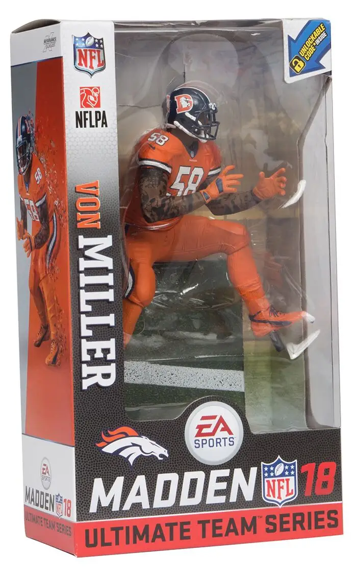

New special offer die-cast resin Mike Flange Madden Nfl 18 football action model doll Denver Bronco von - Miller toy gift