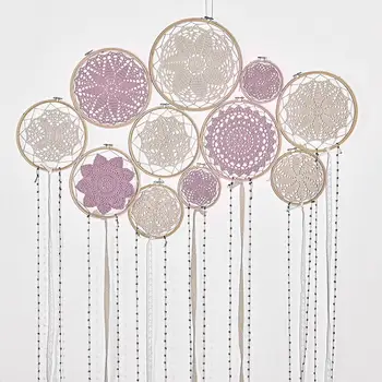 

DIY Lace Dream Catcher Set Wedding Party Hanging Decorations Nordic Style Wall Background Ornaments Kids Gifts Home Decor 20E