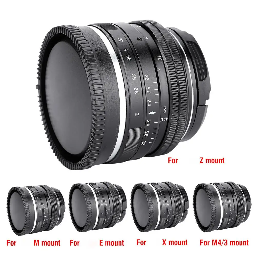 

50mm F2.0 Large Aperture Manual Focus APS-C Prime Lens for Camera EOS-M For Sony-E For M4/3 For Fuji-X For Nikon-Z mount