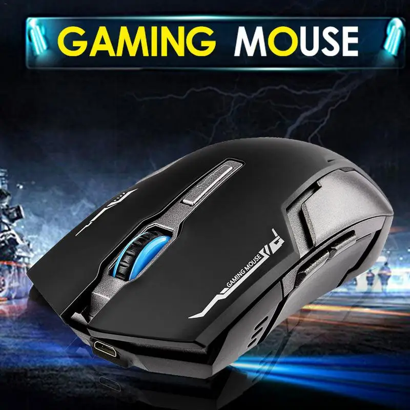 

2.4GHz Wireless Gaming Mouse 1200DPI With 6 Buttons Ergonomic USB Rechargeable Mouse For PC Laptop Computer