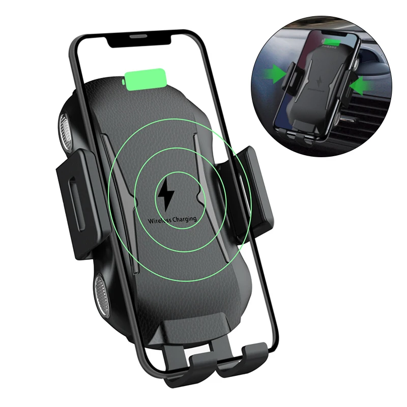 تشى سيارة لاسلكية شاحن 10 W سريع شحن جبل السيارات لقط حامل هاتف الهواء تنفيس ل فون XS XR X 8 سامسونج s10 S9 S8