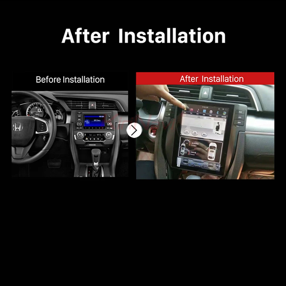 Top KiriNavi Vertical Screen Tesla Style 10.4" Android 8.1 Car Radio For Honda Civic Auto GPS Navigation Dvd Multimedia Player 2016+ 5
