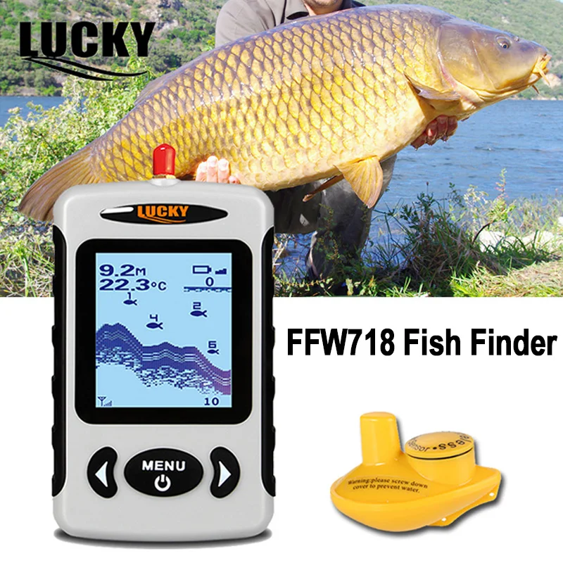 Lucky беспроводной датчик глубины Fishfinder Беспроводная сигнализация рыболовный гидролокатор сенсор рыболокатор для подледной рыбалки эхолот finder FFW718