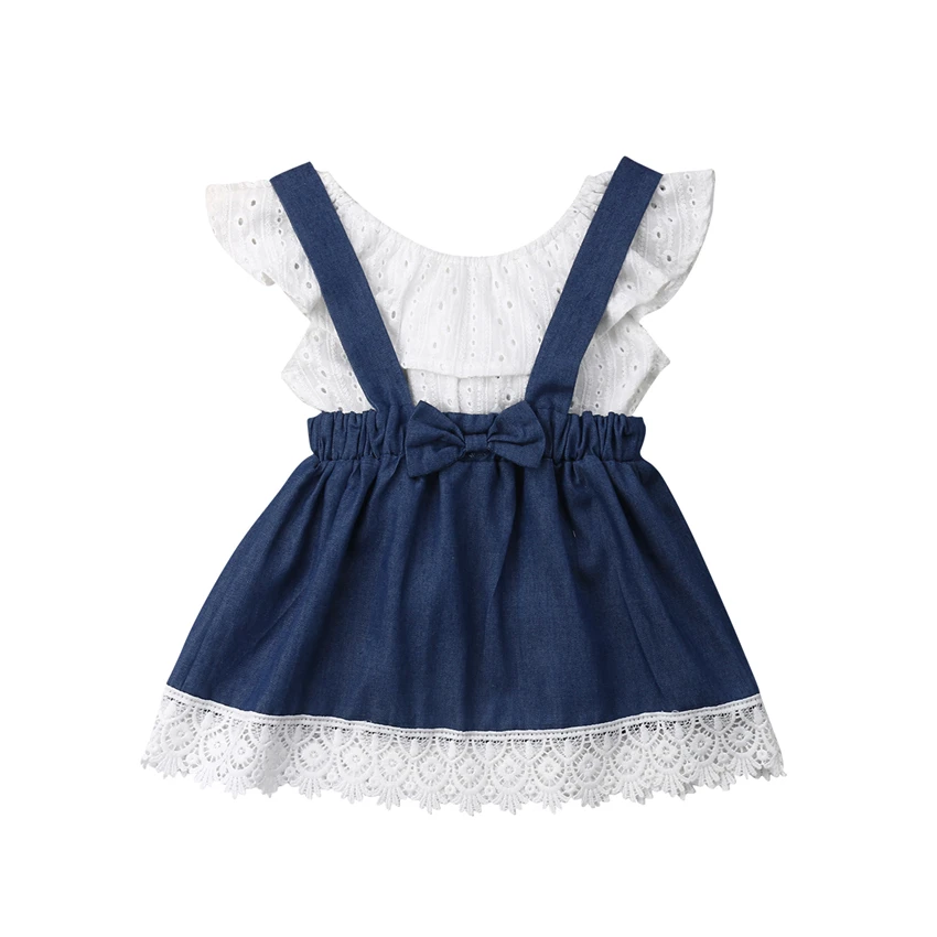 

Baby Girl Off Shoulder Top Denim Skirt 2pcs baby girl spring summer denim clothes baby girl 2PCS