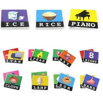 

RCtown Kids Double Side Word Card Educational Puzzle Toy