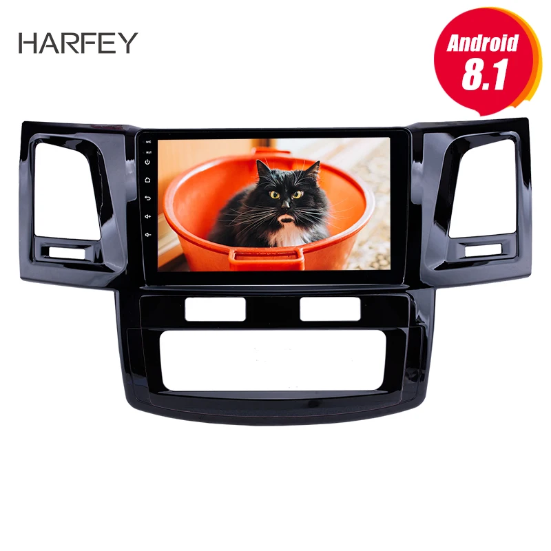 Harfey Android 8 1 9 &quotHD радио GPS Navi головное устройство для 2008 2014 Toyota Fortuner Hilux WIFI Bluetooth USB