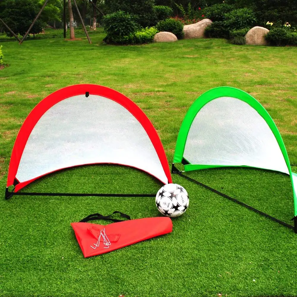 2 Pcs 1200x810x810mm في الهواء الطلق لكرة القدم شبكة المرمى للطي التدريب الباب صافي خيمة الاطفال الرياضة داخلي لعبة