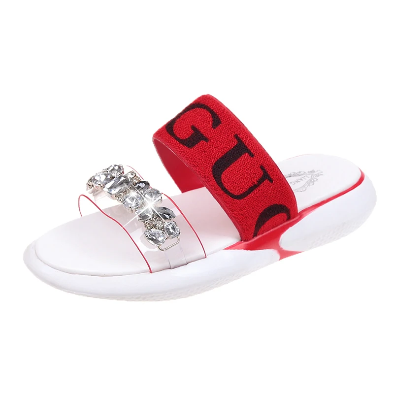 

2019 New Summer Women Sandals Flat Shoes Comfortable Women Shoes Fashion Solid Peep Toe Crystal Sandals Elegant Beach Sandals