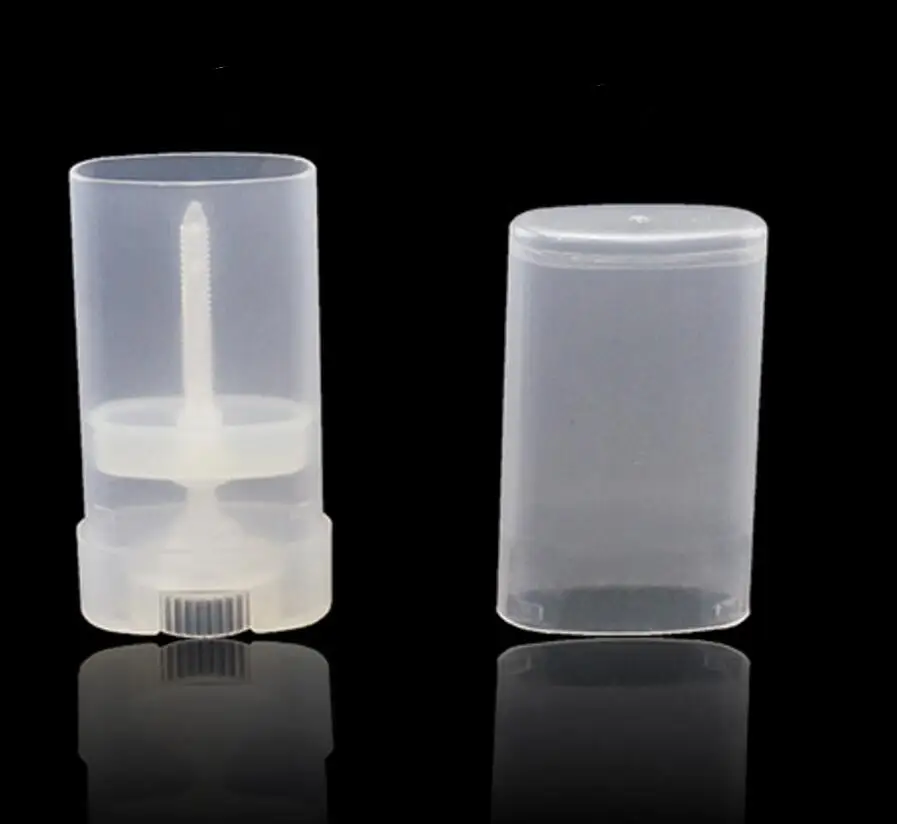 

500pcs new 15ml Clear/White Deodorant Container Lotion Bar 15g Oval Twist Tube Round Lip Balm Tube