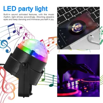 

Disco Ball Rotating Sound Activated Strobe Stage Lamp For Birthday DJ Kids Xmas Lumiere Soundlights LED Disco Lights Party Light