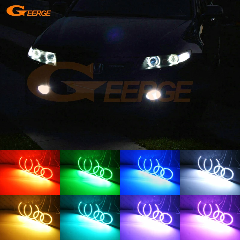 

For honda accord CL7 CL9 CM2 2002 2003 2004 2005 2006 2007 2008 RF Bluetooth APP Multi-Color Ultra bright RGB LED Angel Eyes kit