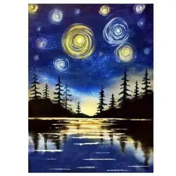 

Starry Sky 5D Full Diamond Painting Embroidery DIY Cross Stitch Home Decor Refraction Diamond Pure Color Ingenuity 30 x 40 cm