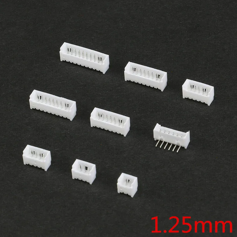

25pcs/lot 1.25mm Pitch Right Angle Pin Header Connector 2P 3P 4P 5P 6P 7P 8P 9P 10P For PCB