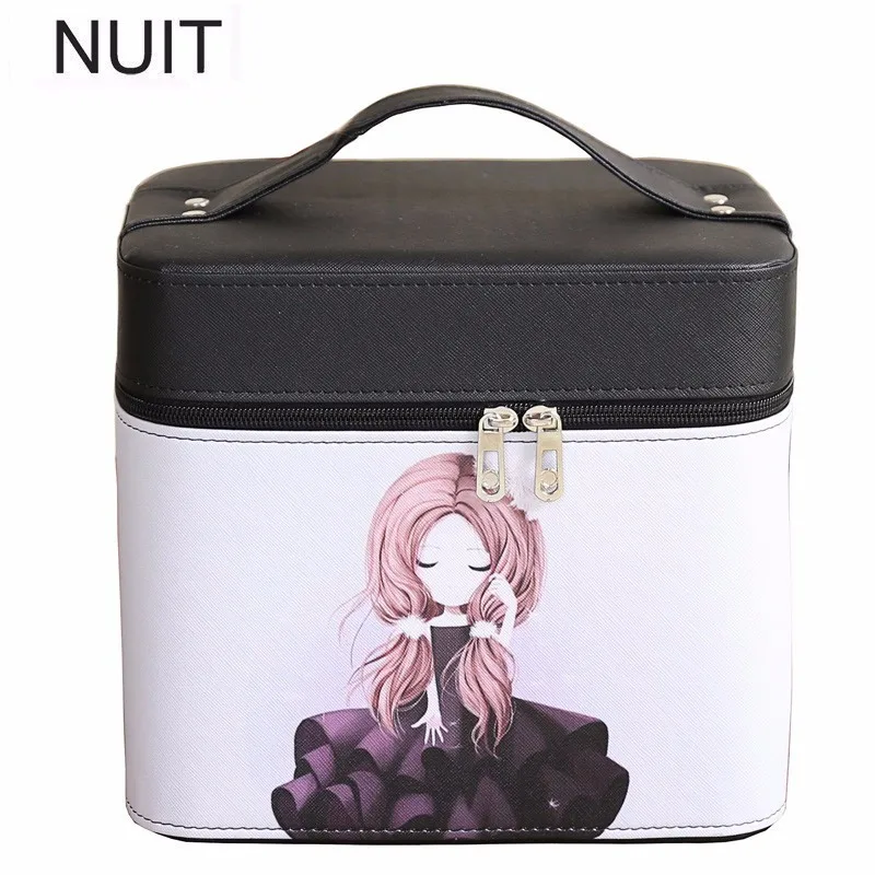 

Large Capacity Travel Cosmetic Makeup Make Up Toiletry Bag Women Pu Leather Cosmetics Organizer Waterproof Bag Accessories