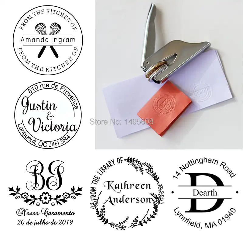 Custom From the library of Embosser,Embosser stamp Set Personalized Book Embosser,Envelopes