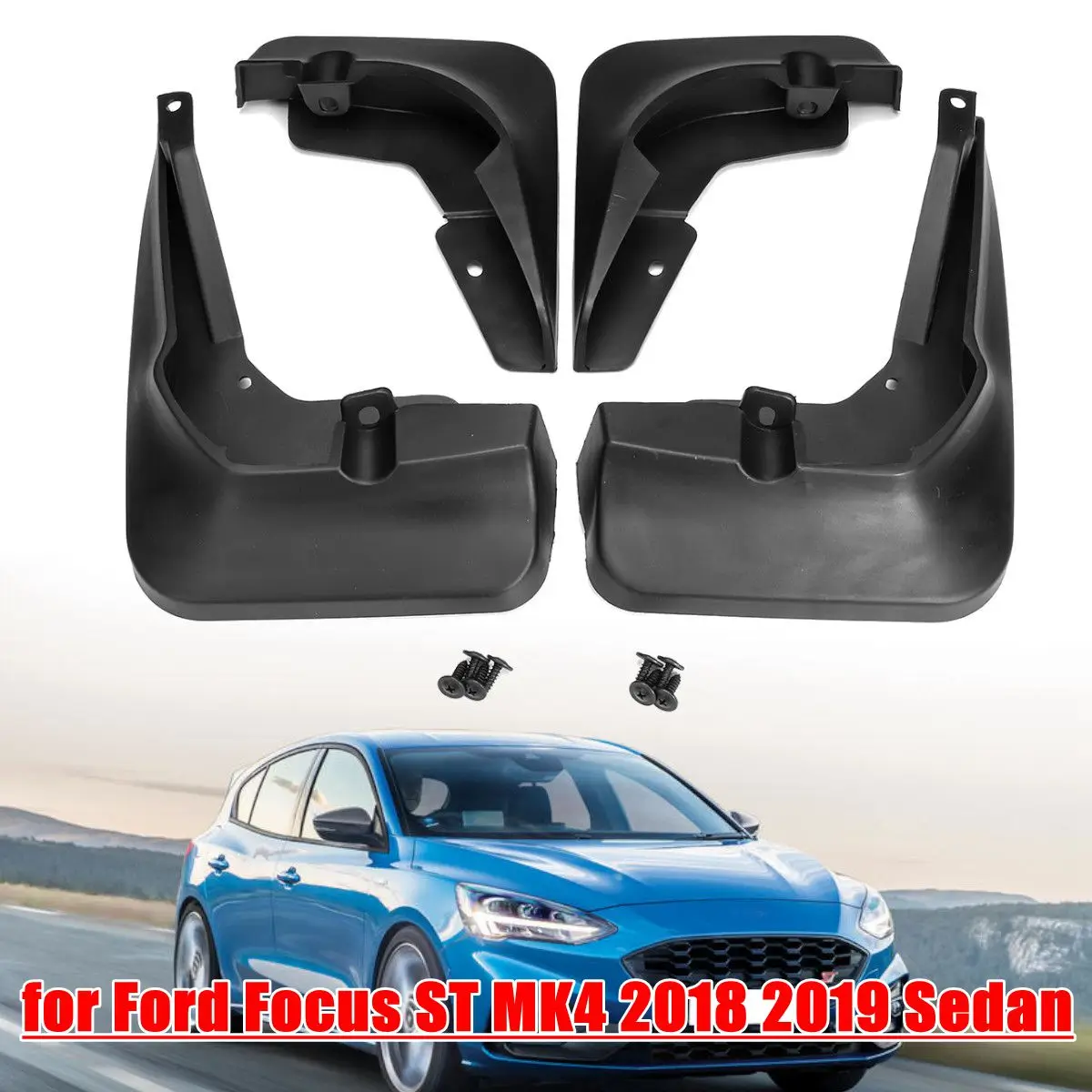 

Car Mud Flaps Front Rear for Fender Splash Guards Mudflaps Mudguards for Ford/Focus MK4 ST Version 2018 2019