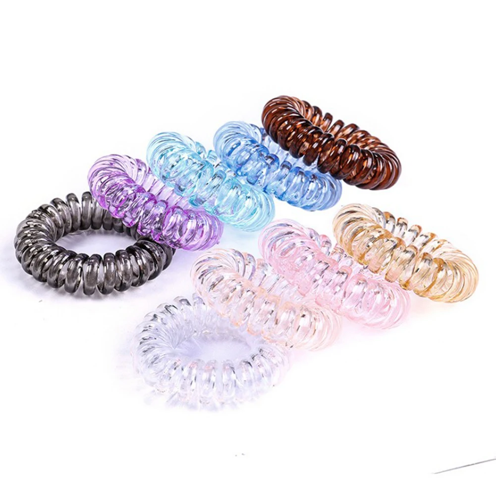 

10PC Small Telephone Wire Elastic Hair Ties For Girls Women Candy Color Elastic Hair Bands Gum Ponytail Holder Hair Accessories