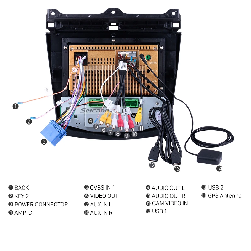 Seicane 101 Android 81 2Din Quad Core Radio de coche GPS reproductor Multimedia de la unidad para H