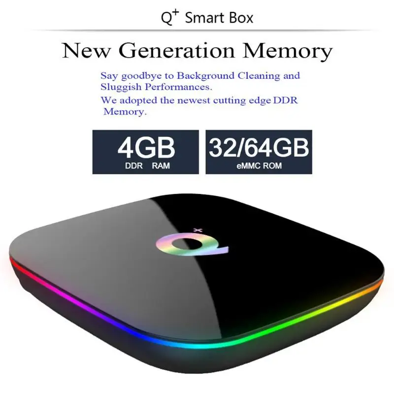 Q Plus Android 8,1 Smart tv Box H6 четырехъядерный 2,4G wifi 3D 6K H.265 телеприставка медиаплеер