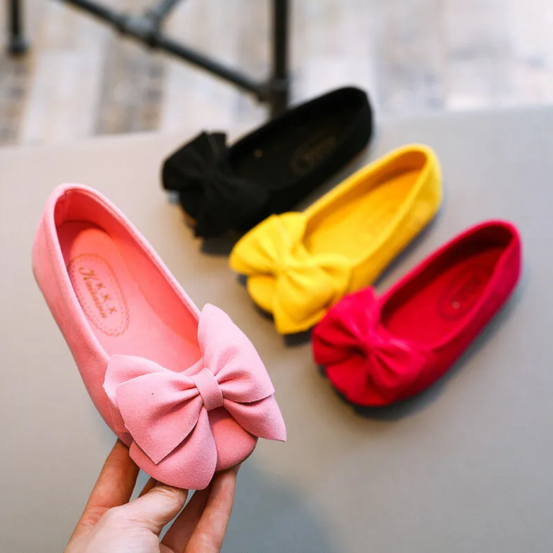 Весенне-летние детские туфли принцессы с бантиками для маленьких девочек; Повседневные Вечерние туфли на плоской подошве; тонкие