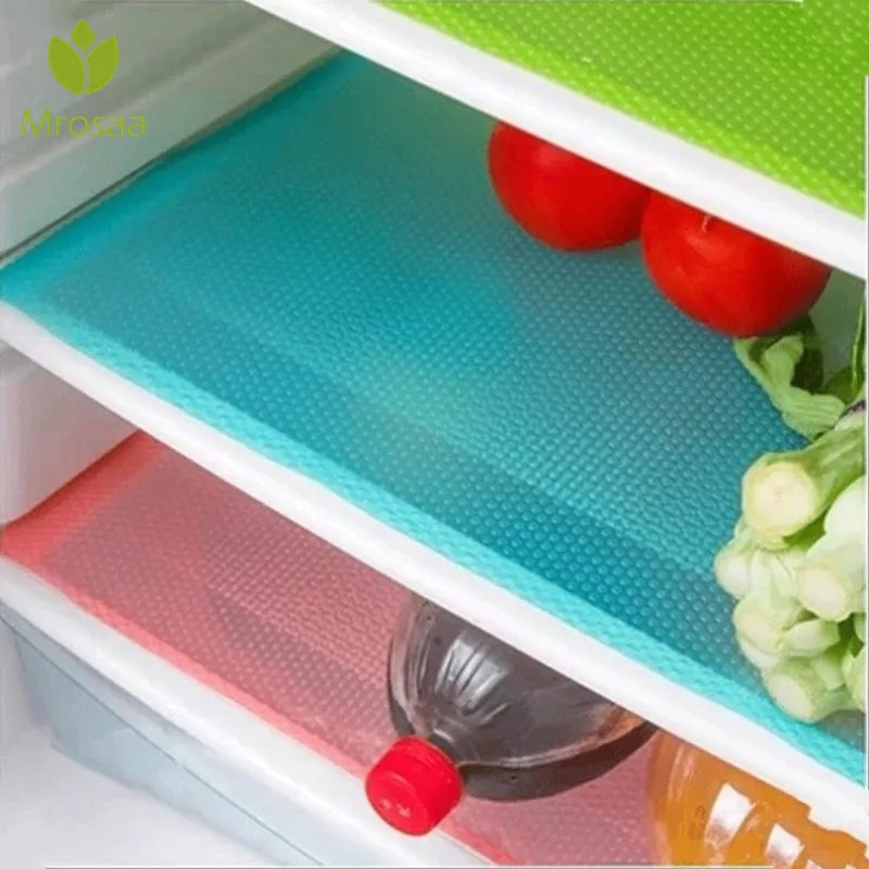 

4pcs/set Refrigerator Pad Antibacterial Antifouling Mildew Moisture Tailorable Pad Refrigerator Mats Fridge Waterproof mat