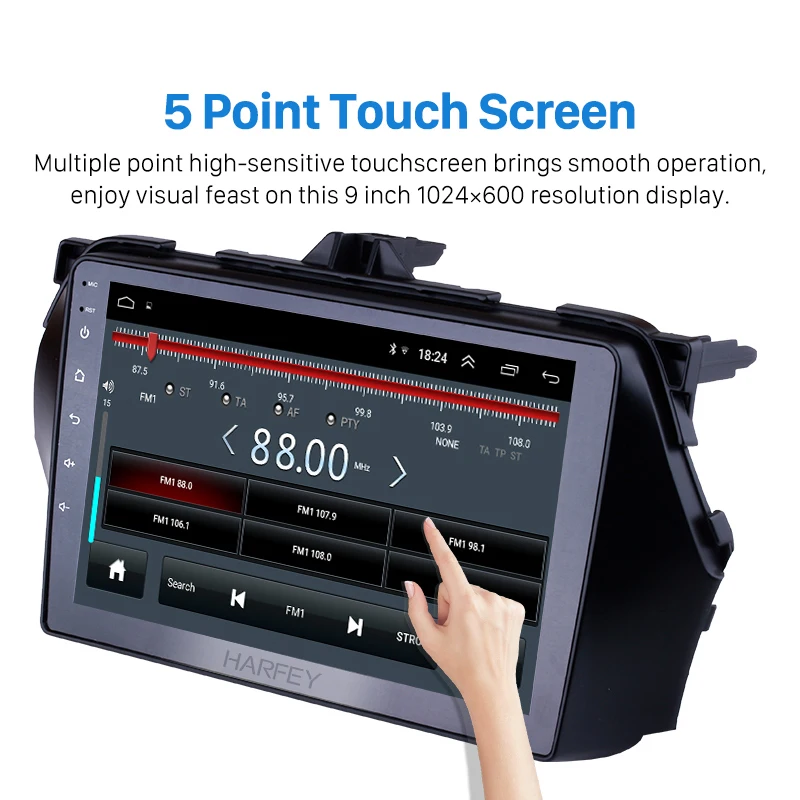 Best Harfey 9 Inch Android 8.1 HD touchscreen car multimedia player GPS Navigation System For 2016 Suzuki Alivio Bluetooth Radio 2