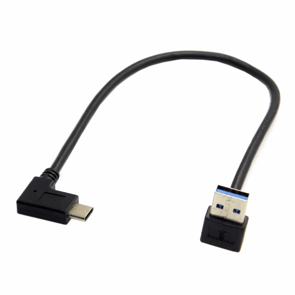 

CYDZ CY 90 Degree Up Angled A type Male to Reversible USB 3.0 3.1 Type C Male Connector Data Cable for Laptop & Tablet