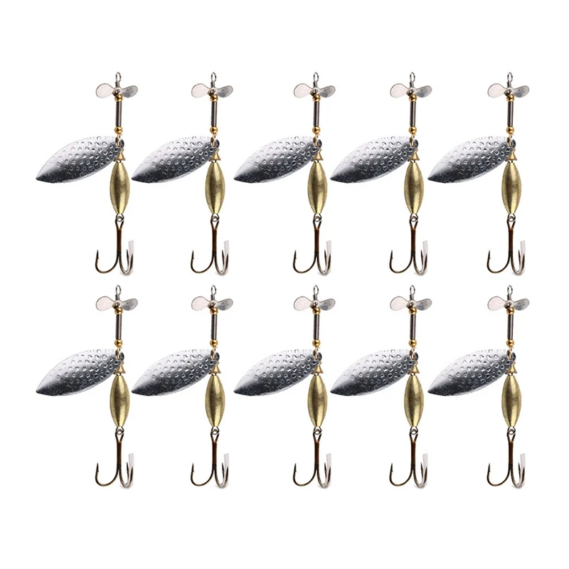 

HENGJIA Lot10 Sinking Spinner Spoon Bait Fishing Lure Artificial Hard Bait for Trout Bass Pike Fishing Tackle Equipmen