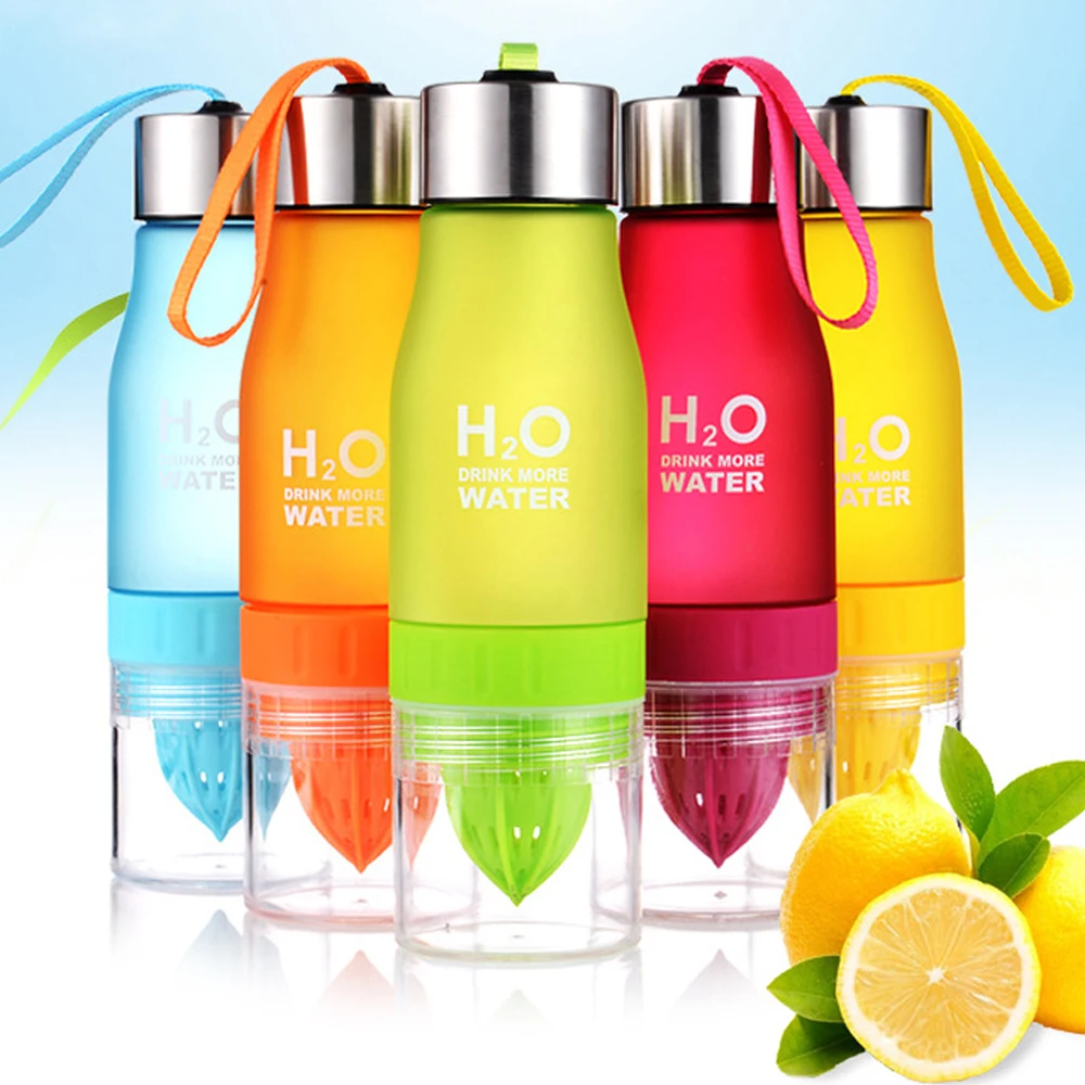 

portable juicer citrus press Frosted Plastic Fruit Cup Manual Fruit Juice Cups 650ml Water Bottle Vitamin Supplements Sports Jug