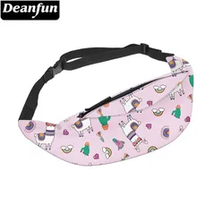 Deanfun сердце лама кактус Сумки на пояс на молнии водонепроницаемый поясные сумки регулируемый мешок YB-69