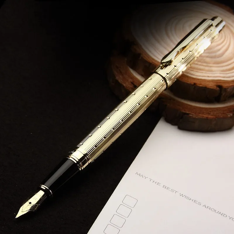 

Business Signature Pen Metal 0.7mm Fountain Pen Ink Pen Nib Gold Clip Luxury Iraurita Pen Stationery Office School Supplies 3819