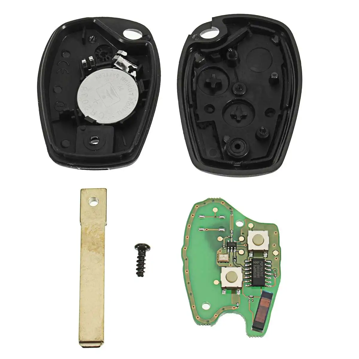 

2 Buttons Keyless Remote Control Key Fob 433MHz with PCF7947 Chip for Renault Clio Kangoo Master Modus Twingo