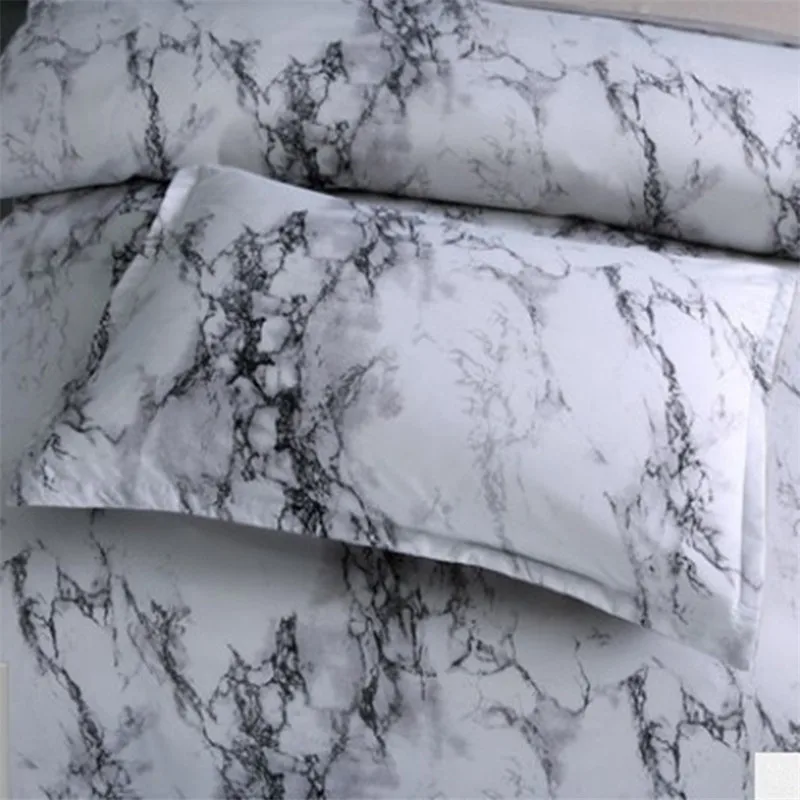 Najtaniej Wzór z kamieniem komfortowa pościel zestaw rozmiar queen nadruk reaktywny pościel 2 3 sztuk biały i czarny marmur kołdra pokrywa Sets40
