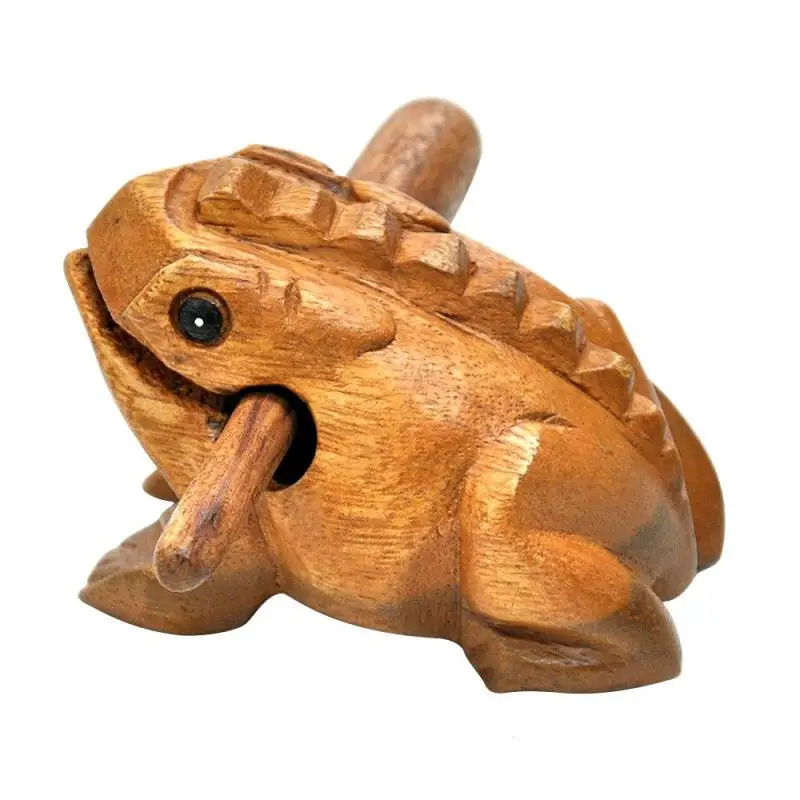 Craft Thailand Traditional Figurines Lucky Frogs Wooden Feng Shui Decoration