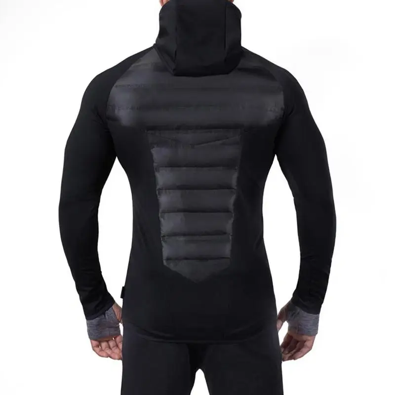 

Men's Casual Jacket Hooded Warm Windproof Breathable Reflective Cotton Clothes Suit for Winter Sports Exercise Outdoor Running