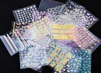 

100sets 50pcs/set Sheets Nail Art Transfer Stickers 3D Design Manicure Tips Decal Decorations high quality new
