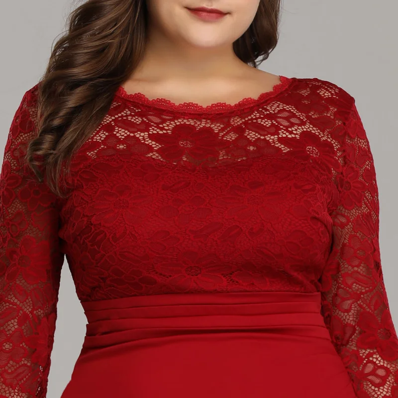 Ever Pretty Evening Dresses Long 2018 Black Mermaid Long Sleeve Lace Winter Autumn Satin Elegant Long Party Gowns for Wedding