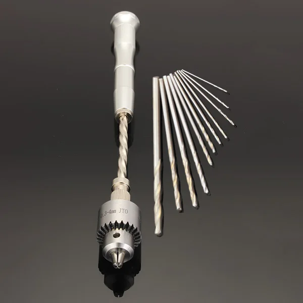 

Semi-Automatic Mini Hand Drill with 10 Twist Drills Chuck Clamping 0.3-4.0mm Reamer Pin Hole Power Tools High Quality