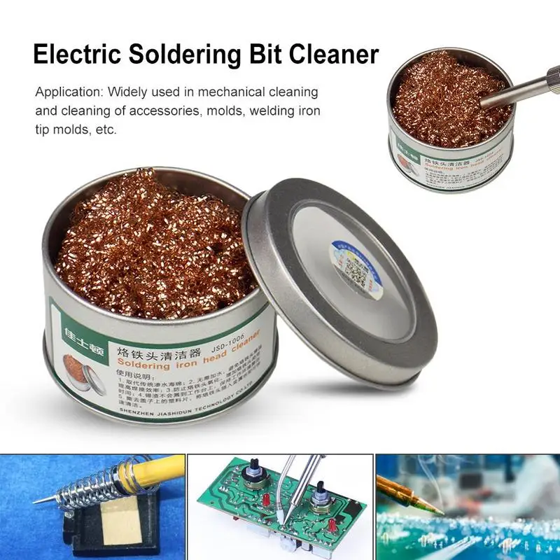 

Electric Soldering Bit Cleaner Desoldering Tin Wire Mesh Filter For Machine Parts Molds Welding Iron Tips