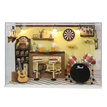 

Mini House European House Model DIY House Kit Wooden Assembled Creative Model Toys With Furniture for Valentine's Day present