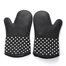 2 черная утепленная Силиконовые Прихватки печь принадлежности из силикона Прихватки защита для пальца жаропрочная посуда, Кулинария принадлежности Кухня инструмент