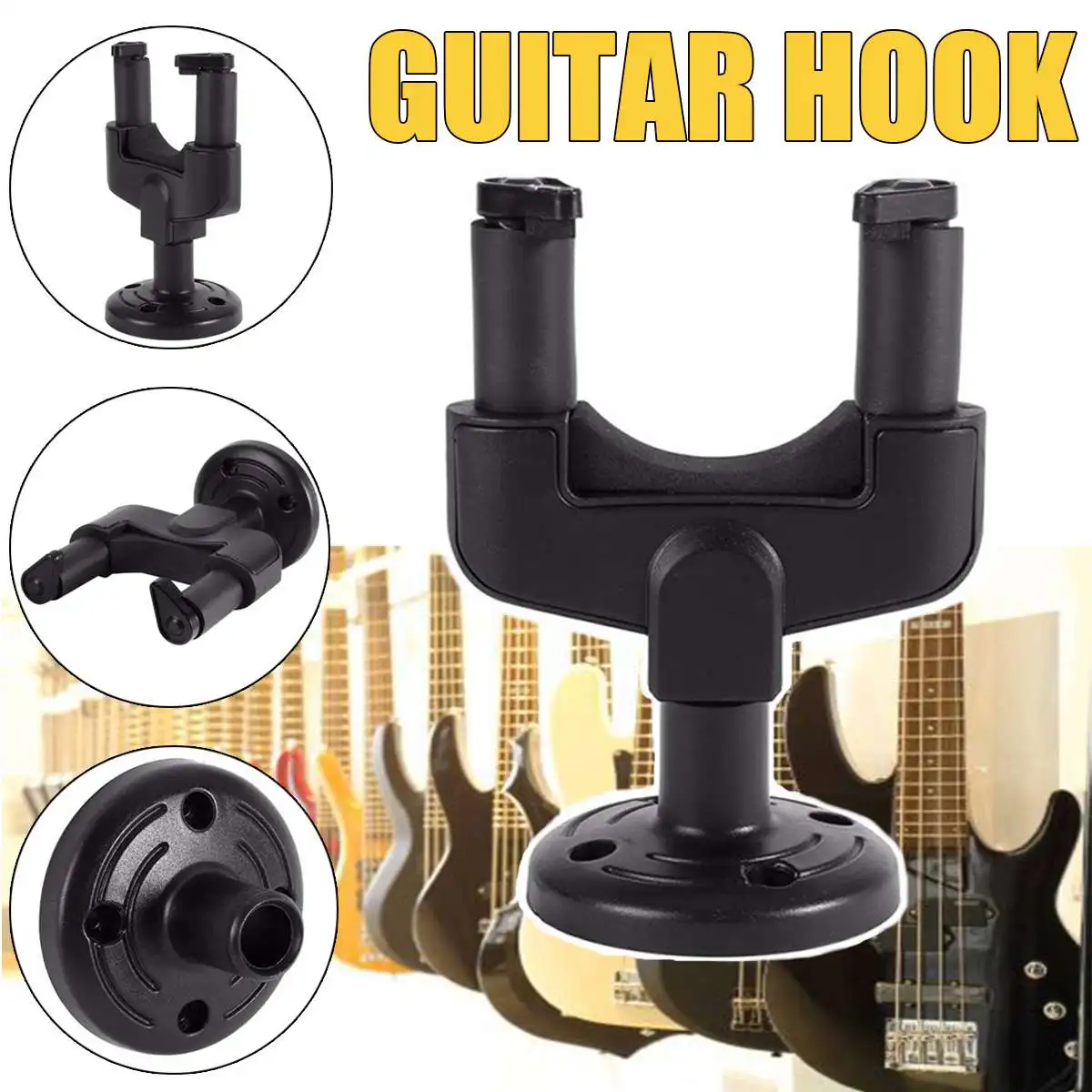 Automatic Wall Mount Guitar Hooks Hanger Stand Rack Bracket Display